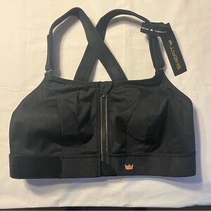 SHEFIT. Size 2Luxe (~XXL). Black Sports Bra with Moisture Wicking Fabric